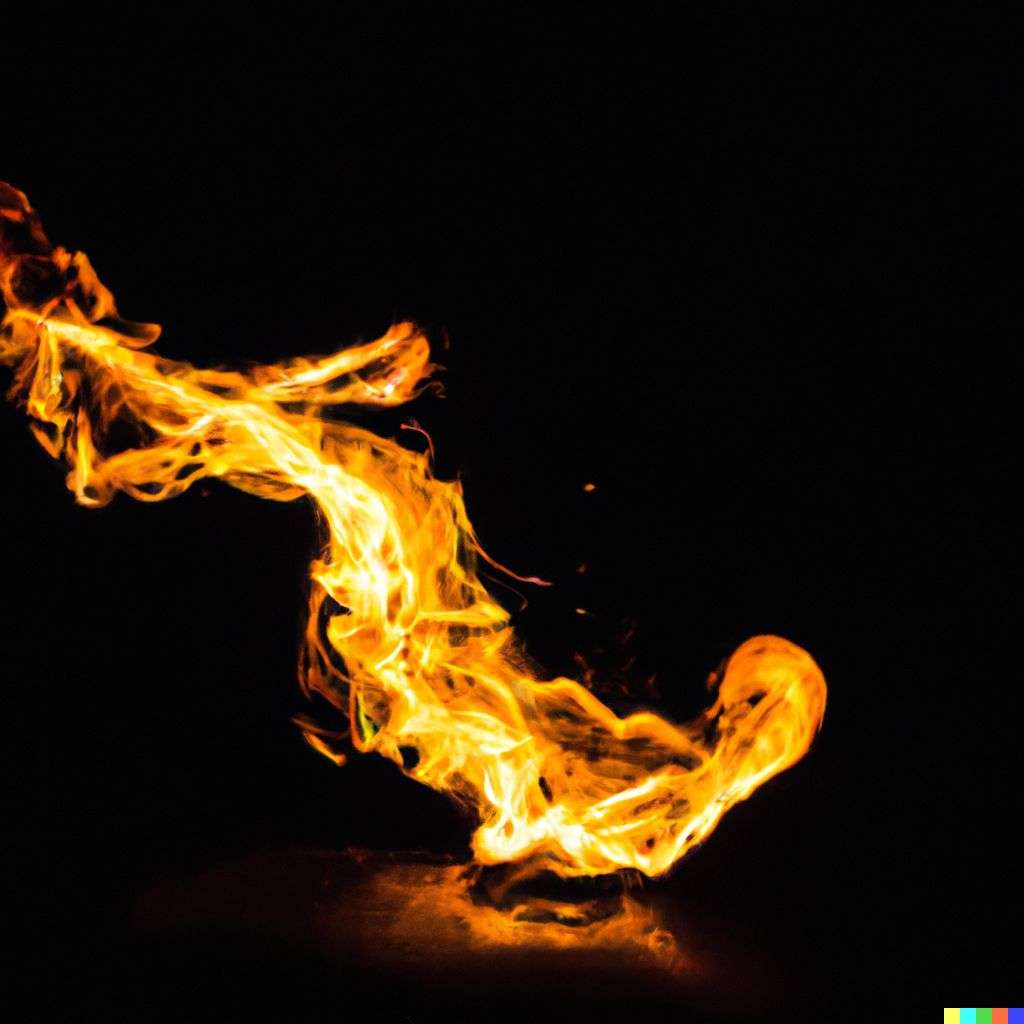 the discovery of gravity, fire art